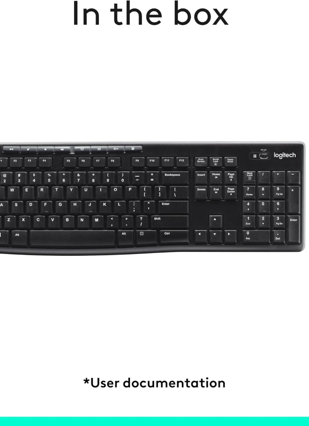 Wireless Keyboard for Windows, 2.4 GHz Wireless, Full-Size, Number Pad, 8 Multimedia Keys, 2-Year Battery Life, Compatible with PC, Laptop, Black - Image 9